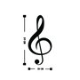 Wallity Treble Clef Escultura de pared Negra